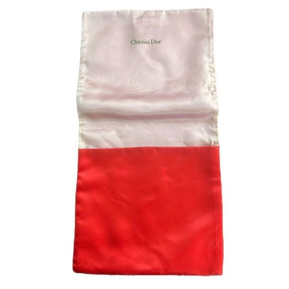 Vintage Christian Dior red silk lingerie scarf pouch. - Picture 4 of 9